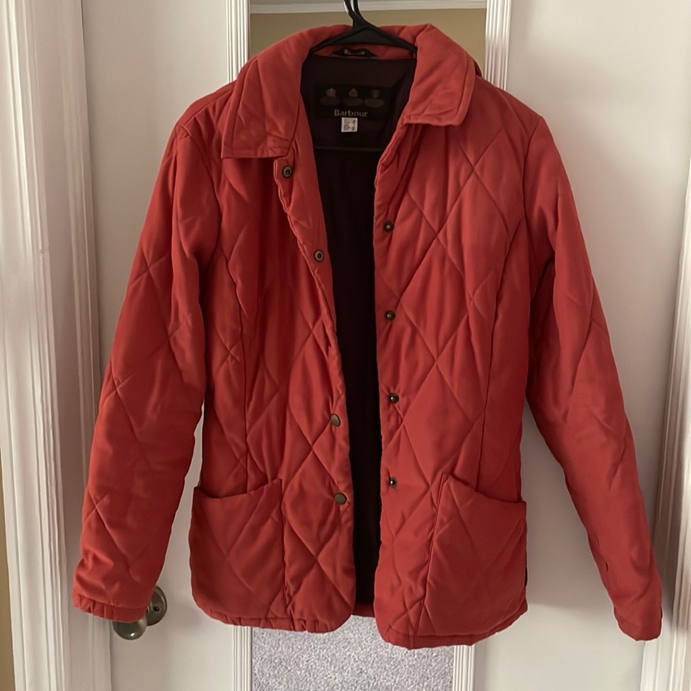 Burnt Umber Barbour quilted jacket